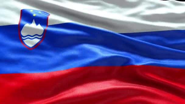 Vykreslit Slovinsko Vlajkové Video Vlnění Větru Slovinsko Vlajková Smyčka Vlnící — Stock video