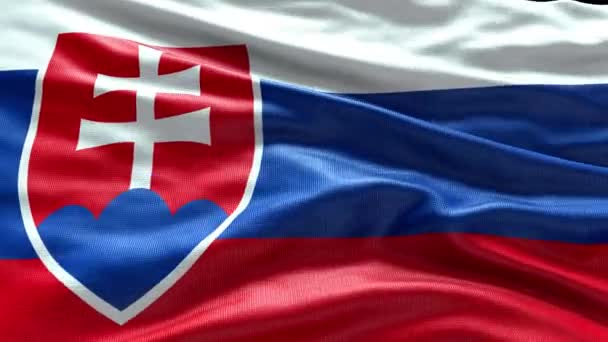 Render Eslovaquia Bandera Vídeo Ondeando Viento Eslovaquia Bandera Wave Loop — Vídeo de stock