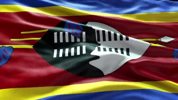 Render Eswatini Swazilandia Bandera Vídeo Ondeando Viento Eswatini Swazilandia Flag — Vídeo de stock