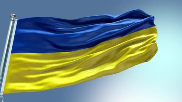 Rendern Ukraine Flagge Video Weht Wind Die Flagge Der Ukraine — Stockvideo