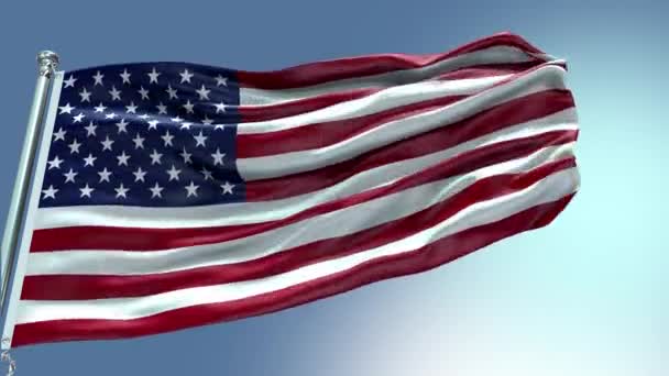Återge Usa Flagga Video Vinka Vinden Förenta Staternas Flagga Wave — Stockvideo