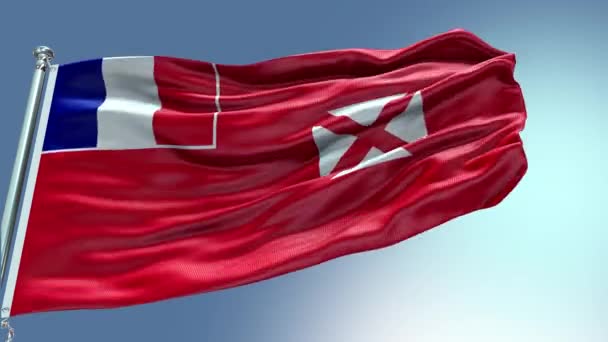 Render Wallis Futuna Bandera Vídeo Ondeando Viento Wallis Futuna Flag — Vídeo de stock
