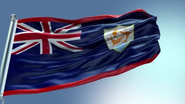 Renderizar Anguilla Bandeira Vídeo Acenando Vento Anguilla Flag Wave Loop — Vídeo de Stock