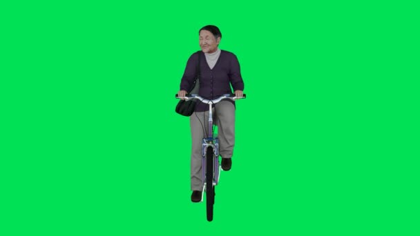 Rendeleme Yeşil Ekran Krom Anahtar Animasyonu Izole Edilmiş Önden Bisiklet — Stok video
