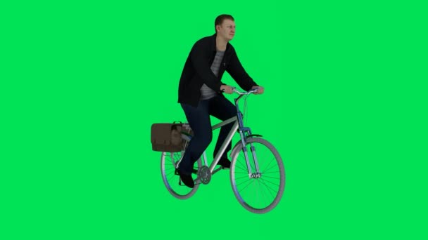Render Tela Verde Chroma Animação Chave Isolado Homem Dirigindo Uma — Vídeo de Stock