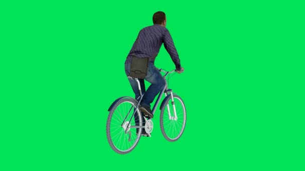 Render Tela Verde Chroma Animação Chave Isolado Trabalhador Homem Andar — Vídeo de Stock