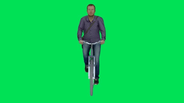 Görüntüleme Yeşil Ekran Krom Anahtar Animasyonu Izole Edilmiş Avrupalı Adam — Stok video