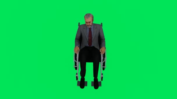 Maken Groen Scherm Chroma Key Animatie Geïsoleerd Oude Amerikaanse Man — Stockvideo