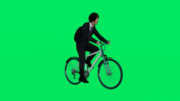 렌더링 크로마 애니메이션 측면에서 자전거와 사무실 — 비디오