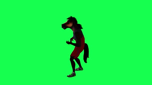 Brown Μιλάμε Animated Άλογο Καλλιτέχνη Παίζει Κιθάρα Και Τραγούδι Από — Αρχείο Βίντεο