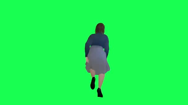 Μια Γυναίκα Χοντρό Και Παχουλό Σώμα Μεγάλο Στήθος Πράσινη Οθόνη — Αρχείο Βίντεο