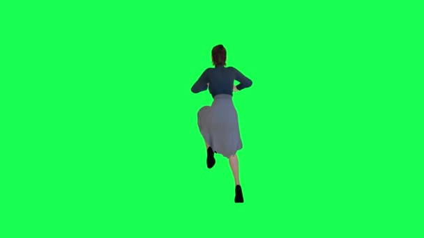 Femme Mince Avec Grand Corps Écran Vert Avec Une Robe — Video