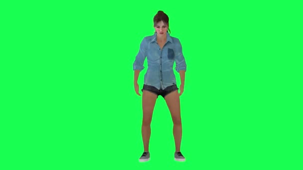 Una Donna Con Pelle Grano Corpo Medio Normale Nello Schermo — Video Stock