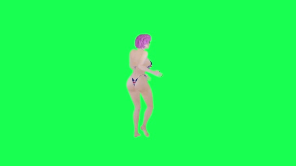 Hete Vrouw Engeland Vlag Bikini Dansen Professionele Salsa Voorkant Hoek — Stockvideo