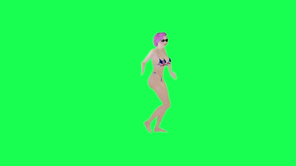 Femme Chaude Angleterre Drapeau Bikini Danse Salsa Professionnelle Angle Droit — Video
