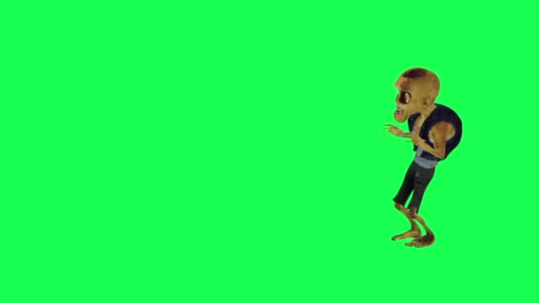 좀비는 지상에 뭔가를 캐릭터 귀여운 렌더링 애니메이션 루프를 — 비디오