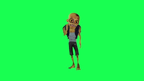 좀비는 핸드폰 캐릭터 귀여운 렌더링 애니메이션 루프와 이야기 화면을 — 비디오