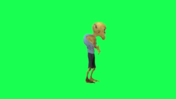 Yeşil Ekran Animasyon Zombi Dansı Hip Hop Break Dans Sol — Stok video