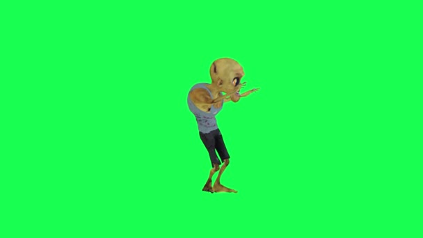 Yeşil Ekran Animasyon Zombi Profesyonel Hip Hop Dansı Sol Açılı — Stok video