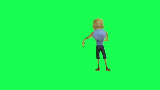 Yeşil Ekran Animasyon Zombi Dansı Hip Hop Break Dans Çizgi — Stok video