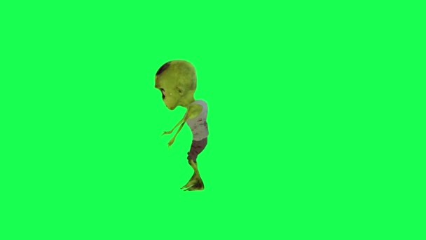 Brutalne Zombie Zielony Ekran Prostokąt Hip Hop Taniec Robot Kreskówka — Wideo stockowe