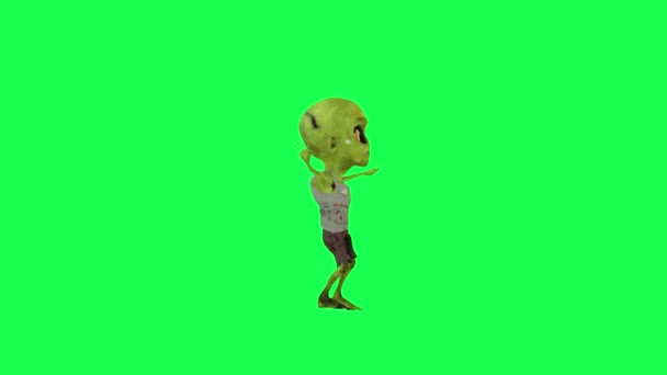 Bébé Zombie Dessin Animé Écran Vert Jazz Danse Angle Gauche — Video
