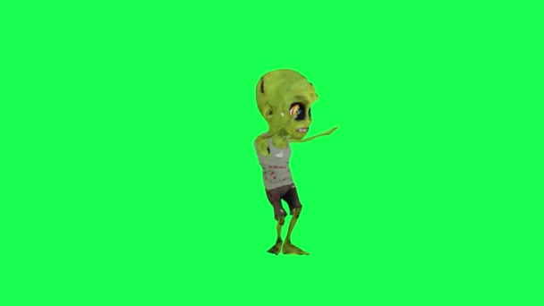 Angle Gauche Hip Hop Danse Green Screen Cartoon Speaker Zombie — Video