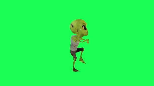 Gangnam Stile Verde Schermo Animato Zombie Angolo Sinistro Personaggio Dei — Video Stock