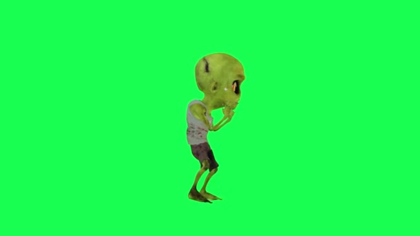 Funny Cartoon Zombie Green Screen Butt Dance Left Angle Cartoon — Wideo stockowe
