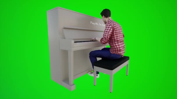 Animation Homme Européen Jouant Piano Dans Restaurant Sous Angle Trois — Video