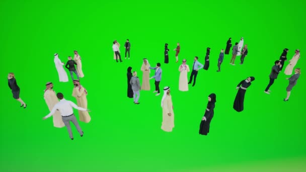 Animação Árabe Europeu Reunião Conversando Uns Com Outros Fábrica Uma — Vídeo de Stock