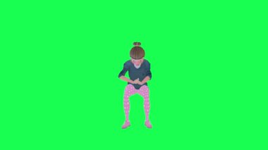 Nazik bir kadın mektup yazar. Yeşil ekran, 3 boyutlu, kırmızı renkli, arka plan, animasyon, erkek ve kadın yürür konuşur.