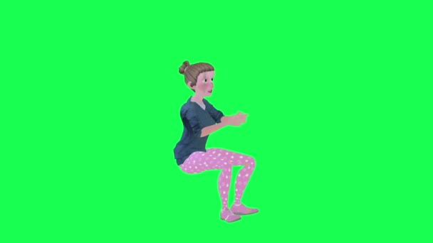 Hanımı Video Oyunu Oynuyor Yeşil Ekran Sol Açı Boyutlu — Stok video