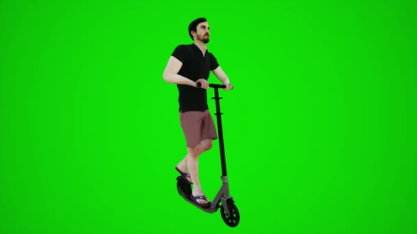 Osm Dimenzionální Animace Muže Invalidním Vozíku Pohybující Invalidním Vozíku Ulicích — Stock video