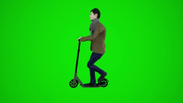 Animasi Delapan Dimensi Dari Seorang Pria Kursi Roda Bergerak Kursi — Stok Video