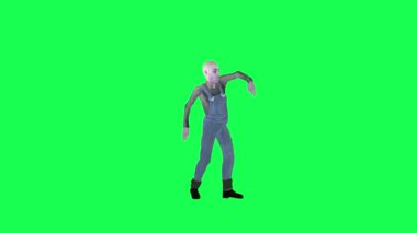 Cadılar Bayramı kostümcüsü, yeşil ekran ön açı, hip-hop dansı, hip-hop, 3 boyutlu insanlar, daha kırmızı renkli arka plan animasyon, kadın ve erkek yürüme konuşması.