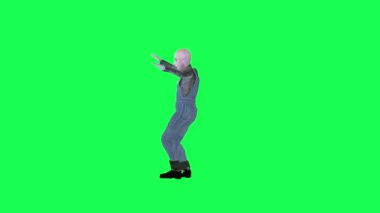 Kanser işçisi, hip hop dansı, sağ açı, yeşil ekran, 3 boyutlu insanlar, daha kırmızı renkli arka plan animasyon, erkek ve kadın yürüyüşü.