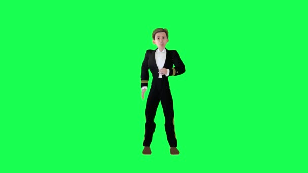 Animación Ocho Dimensiones Hombre Una Silla Ruedas Que Mueve Una — Vídeo de stock