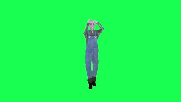 Страшний Анімований Лисий Чоловік Танцює Навчальний Хіп Хоп Ізольований Лівий — стокове відео