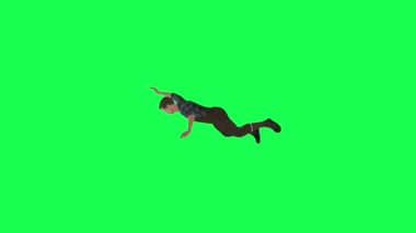 3D animasyon çiftçi adam düz açıdan düşüyor yeşil ekran insanları krom anahtar animasyon insanı yürüyor ve konuşuyor