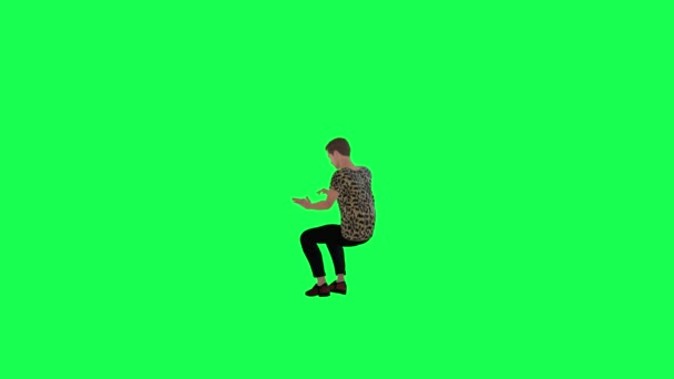 Artist Man Playing Piano Isolated Back Angle Green Screen Render Stock Footage