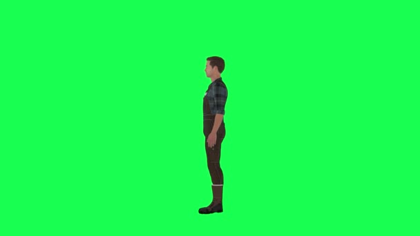 Young Farmer Talking Isolated Right Angle Green Screen Render People Royalty Free Stock Video