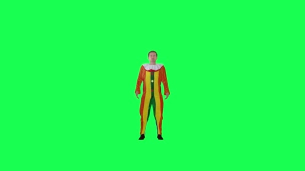 Animated Clown Yelling Angrily Front Angle Chroma Key Render People — Stock Video