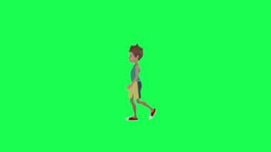 3D koşu takımlı genç adam dik açı krom anahtar yeşil ekran insanları krom anahtar animasyon insanı yürütür ve konuşur
