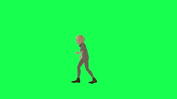 カートゥーン ブロンド 茶色の スクリーン レンダリング クロマ アニメ — ストック動画