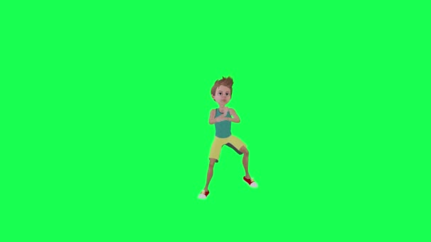 Ragazzo Adolescente Che Balla Stile Gangnam Angolo Anteriore Croma Chiave — Video Stock