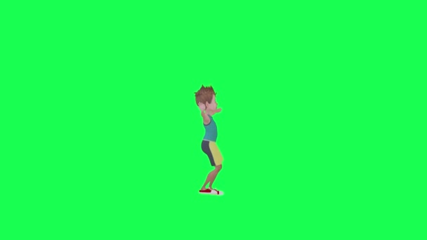 Хлопчик Спортивному Одязі Танцює Джаз Лівий Кут Ізольований Ключ Хрому — стокове відео