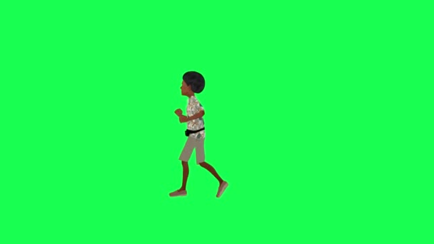 Man Running Chroma Green Screen People Animation Rendering — Stock Video