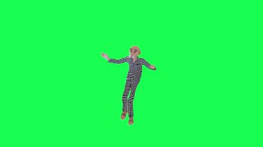 3D dans eden yaşlı adam, krom yeşil ekran 4k insan animasyonu.