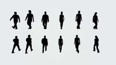 bir dizi insan figürü.